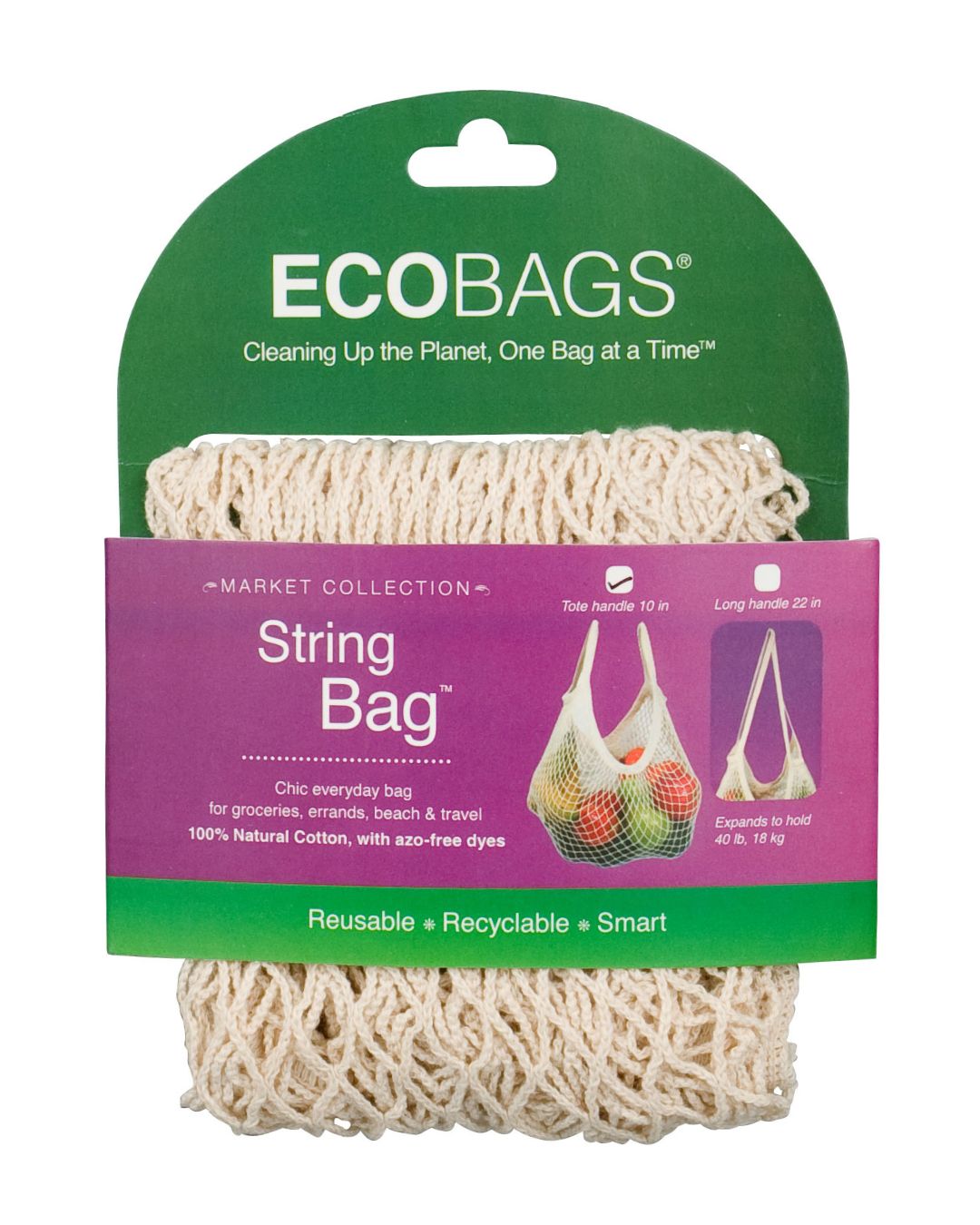 Natural Cotton Tote Handle String Bag - Retired Packaging.