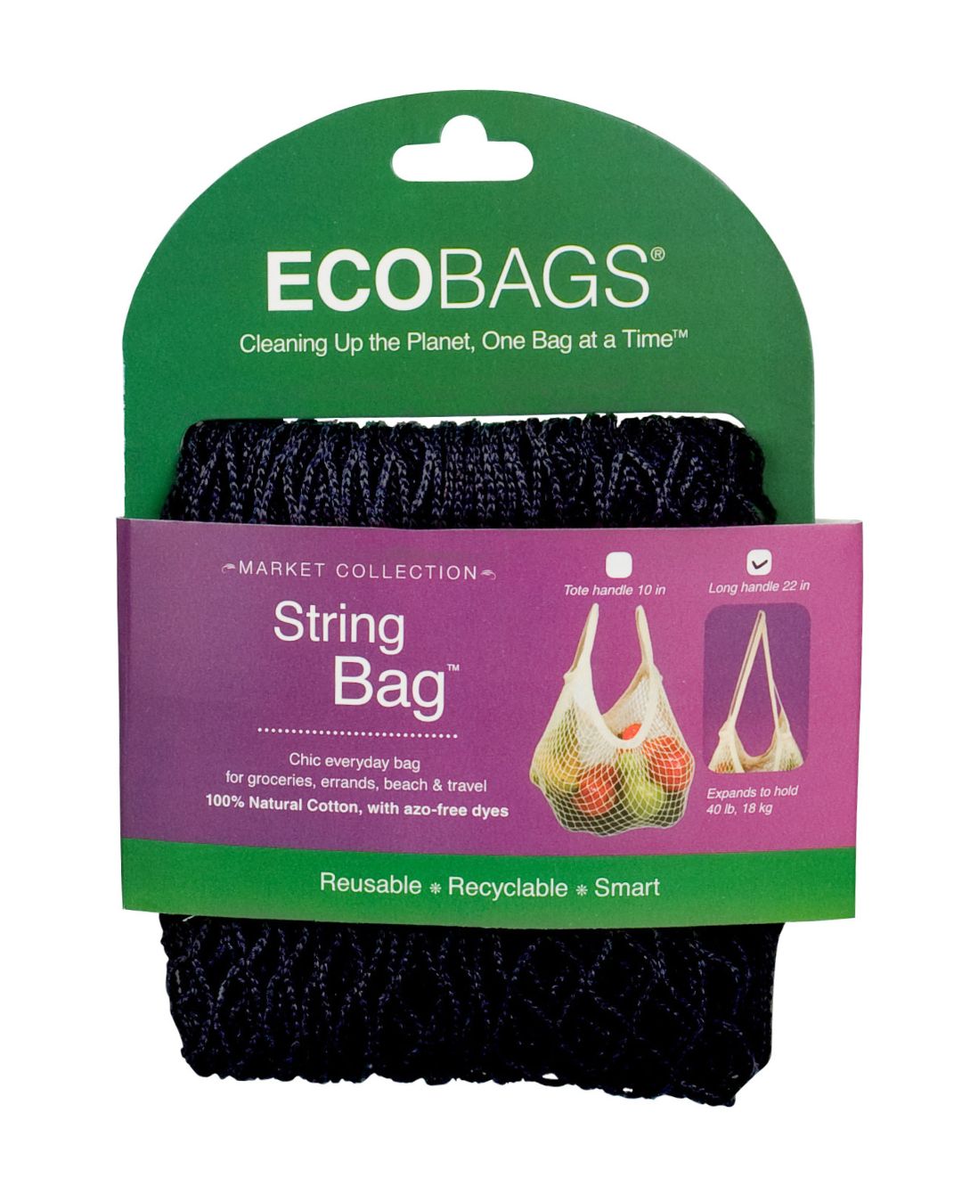 Natural Cotton Long Handle String Bag - Retired Packaging.