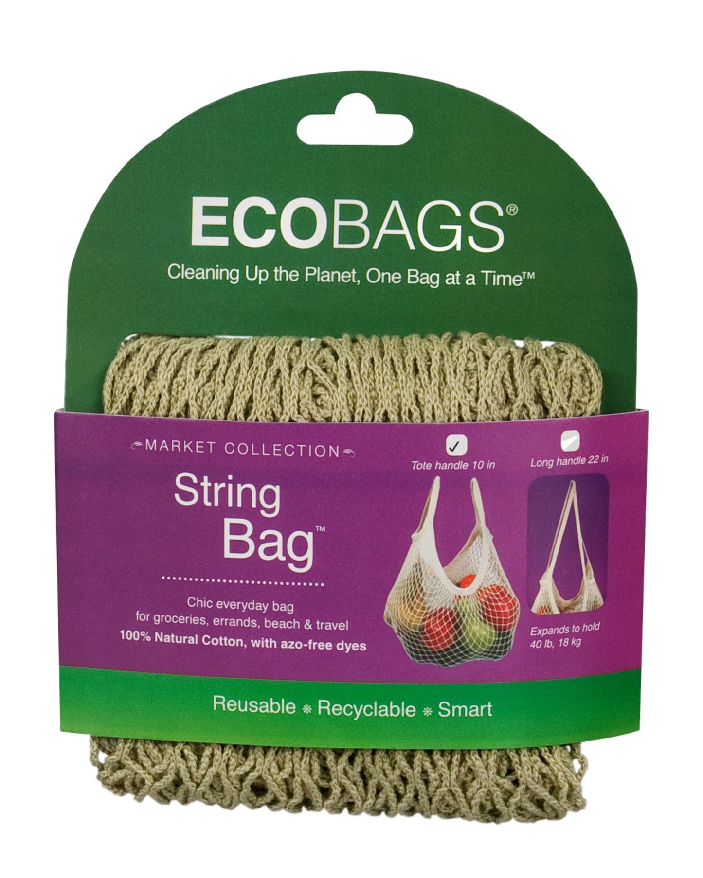 Natural Cotton Tote Handle String Bag - Retired Packaging.
