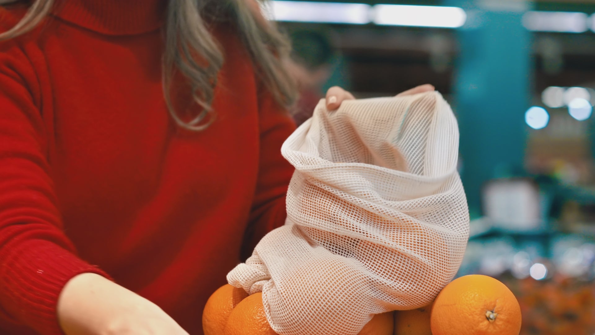 Packaged Organic Mesh Drawstring - Large.