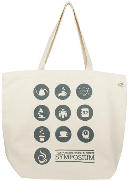 logo-print canvas tote bag