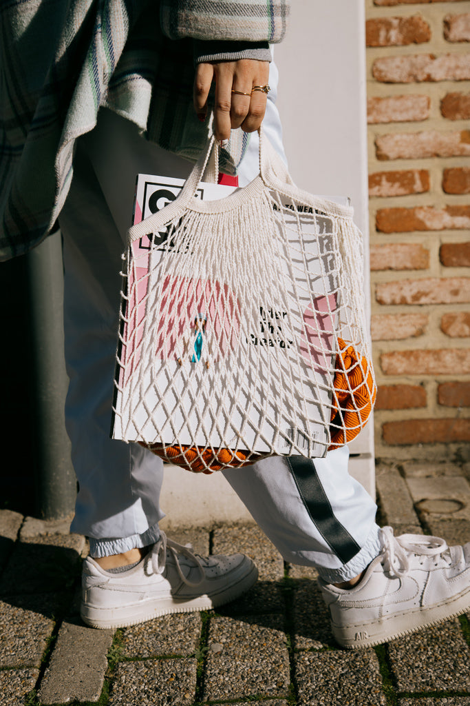 String Bag Undyed Cotton - Tote Handle.