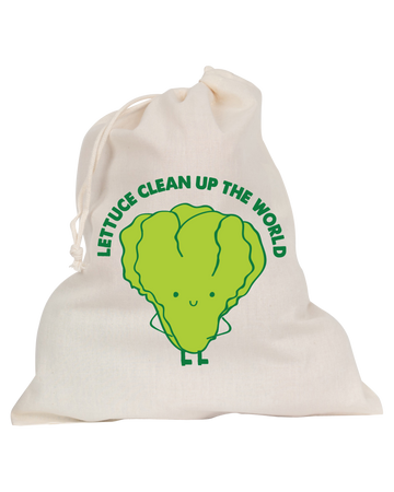 "Lettuce Clean up the World" Medium Organic Produce Bag